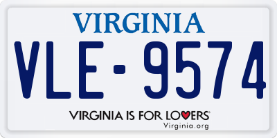 VA license plate VLE9574