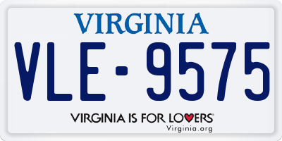 VA license plate VLE9575