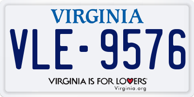 VA license plate VLE9576