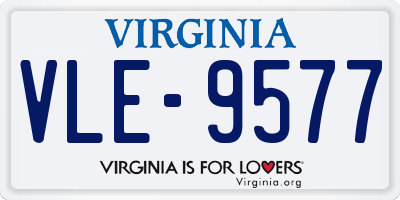 VA license plate VLE9577