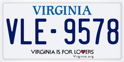 VA license plate VLE9578