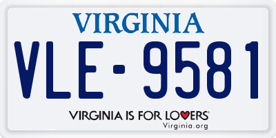 VA license plate VLE9581