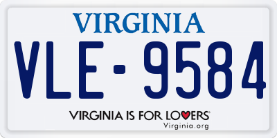 VA license plate VLE9584
