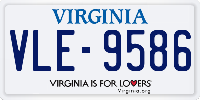 VA license plate VLE9586