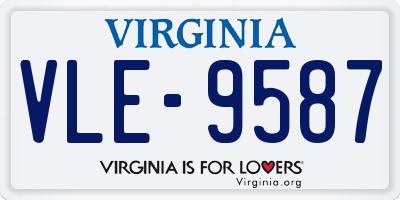 VA license plate VLE9587