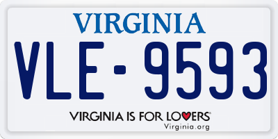 VA license plate VLE9593