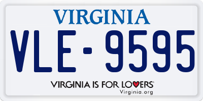 VA license plate VLE9595