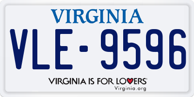 VA license plate VLE9596
