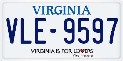 VA license plate VLE9597
