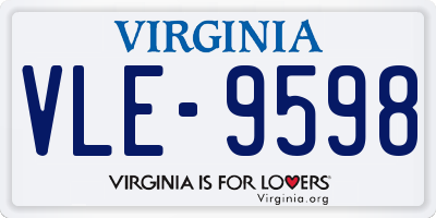 VA license plate VLE9598