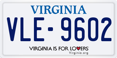 VA license plate VLE9602