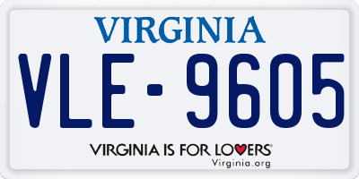 VA license plate VLE9605