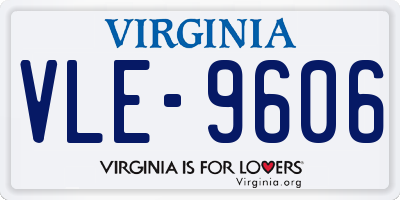 VA license plate VLE9606