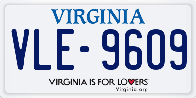 VA license plate VLE9609