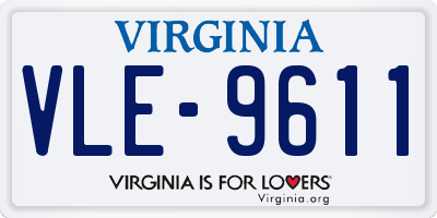 VA license plate VLE9611