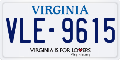 VA license plate VLE9615