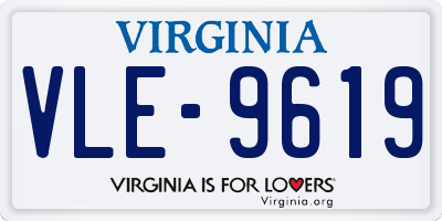 VA license plate VLE9619