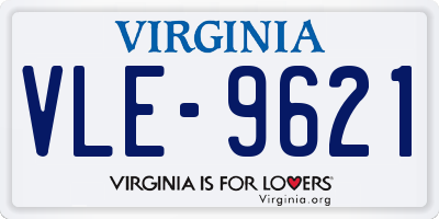 VA license plate VLE9621