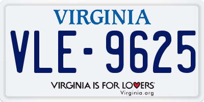 VA license plate VLE9625