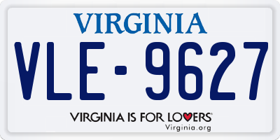 VA license plate VLE9627