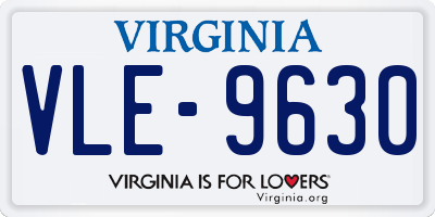 VA license plate VLE9630