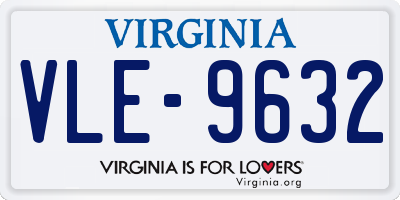 VA license plate VLE9632