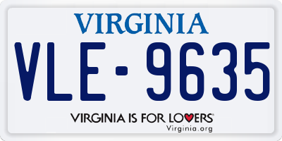 VA license plate VLE9635
