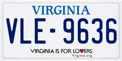 VA license plate VLE9636