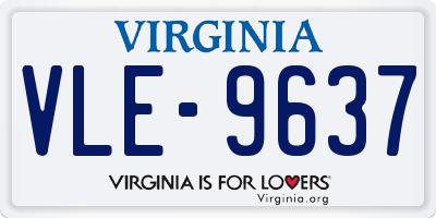 VA license plate VLE9637