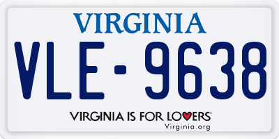 VA license plate VLE9638