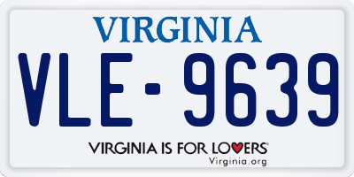 VA license plate VLE9639