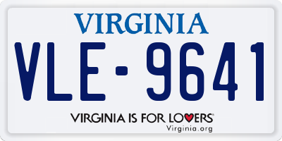 VA license plate VLE9641