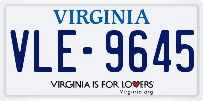 VA license plate VLE9645