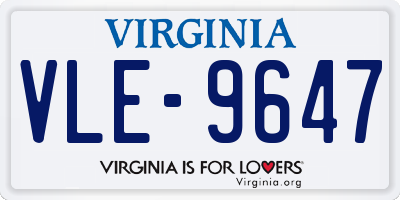 VA license plate VLE9647
