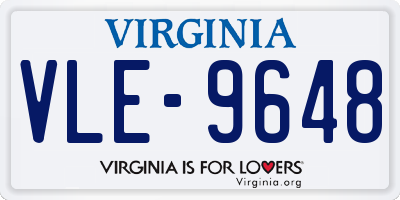 VA license plate VLE9648