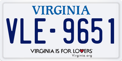VA license plate VLE9651