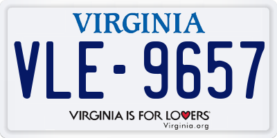 VA license plate VLE9657