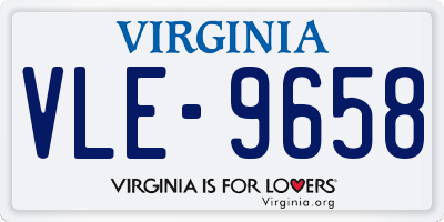 VA license plate VLE9658