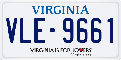 VA license plate VLE9661