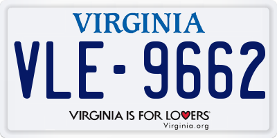 VA license plate VLE9662