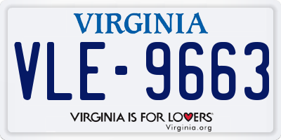 VA license plate VLE9663