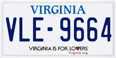 VA license plate VLE9664