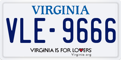 VA license plate VLE9666