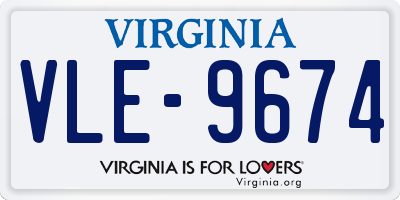 VA license plate VLE9674
