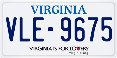 VA license plate VLE9675