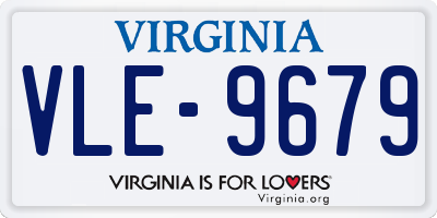 VA license plate VLE9679