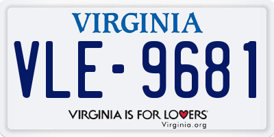 VA license plate VLE9681
