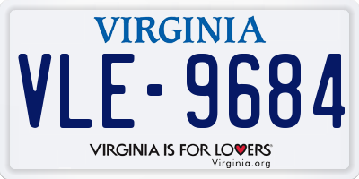VA license plate VLE9684