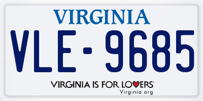 VA license plate VLE9685