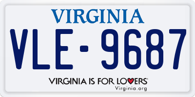 VA license plate VLE9687